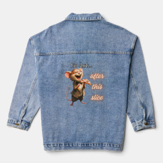 Veste En Jean Sourire Design de souris de régime pizza drôle