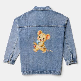 Veste En Jean Souris à coudre avec aiguille et fil