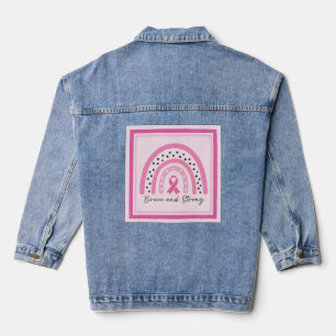 Veste En Jean Soutien contre le cancer du sein Arc-en-ciel