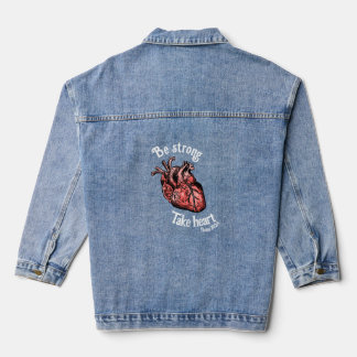 Veste En Jean Soyez Fort, Prenez Coeur