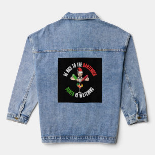 Veste En Jean Soyez Gentil Au Bartender Funny Santa Claus Don