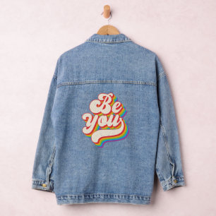 Veste En Jean Soyez vous Retro Pride Rainbow LGBTQ