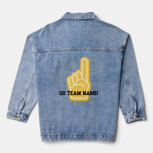 Veste En Jean Sports Finger Go Nom de l'équipe ! Fun Club