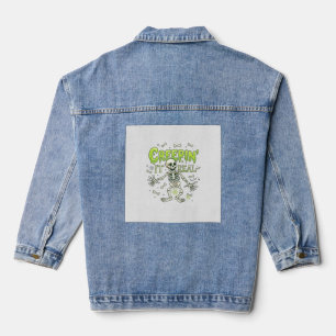 Veste En Jean Squelette de véritable araignée d'Halloween de cré