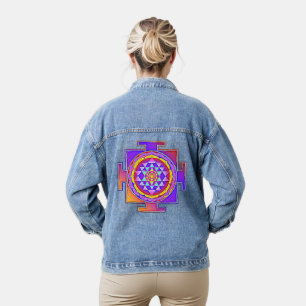 Veste En Jean Sri Yantra - Symbole hindouiste Design 1
