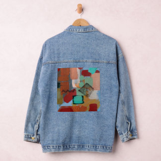 Veste en jean Statement avec œuvre d'art abstraite