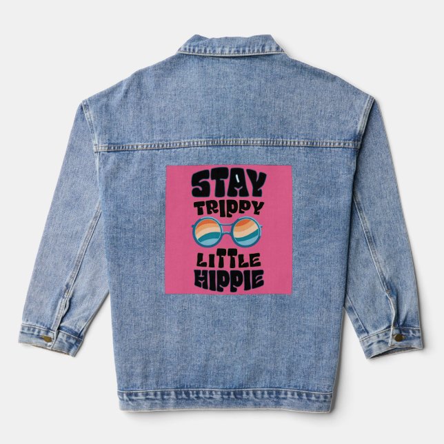 Veste En Jean Stay Trippy Little Hippie - Retro Psychedelic Desi (Verso)