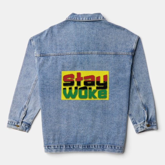 Veste En Jean Stay Woke AF Pro Black Power Black History Blm (Verso)