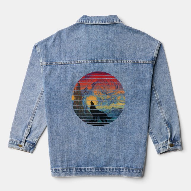 VESTE EN JEAN STYLE ABSTRAIT HURLEMENT DE LOUP (Verso)