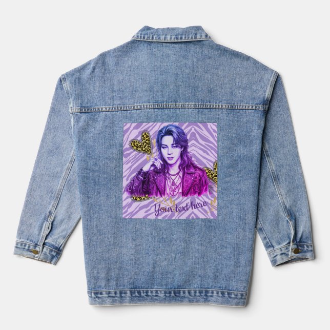 Veste En Jean style d'icône modifiable k pop (Verso)