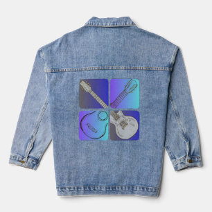 Veste En Jean Style guitare Cool design musicien