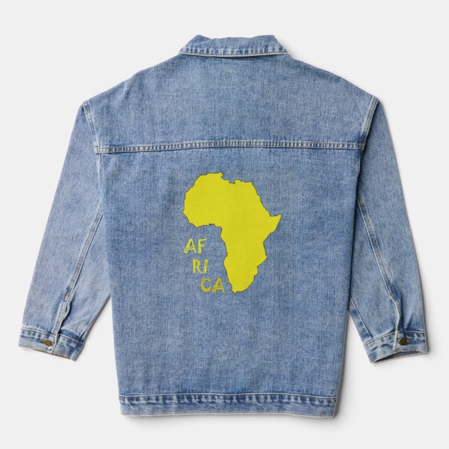 Veste En Jean Stylish Yellow Africa Continent Map (Verso)