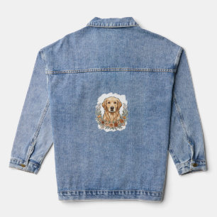 Veste En Jean Sublimation Retriever Doré Floral