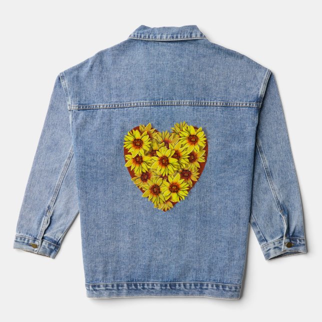 Veste En Jean Sunflower Heart Jacket (Verso)