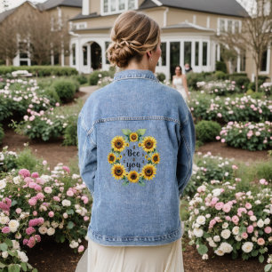 Veste En Jean Sunflowers Bees Bee You mignon Inspirational tenda