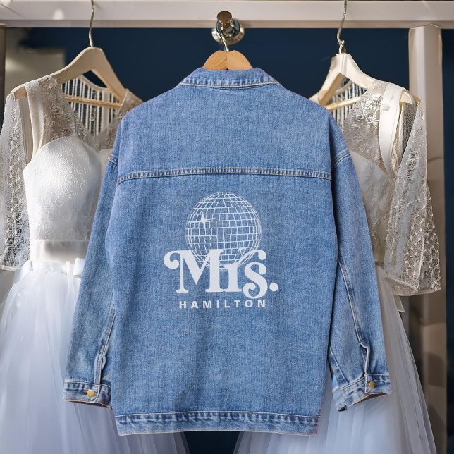 Veste En Jean Super Retro Disco Ball Jour de mariage Mme (Créateur téléchargé)