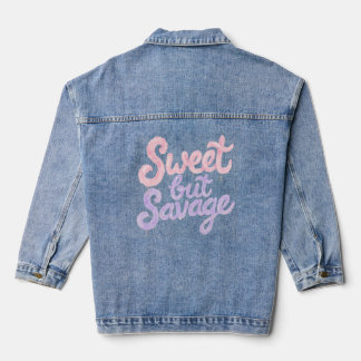 Veste En Jean Sweet But Savage Street Style Cotton Candy Graphic