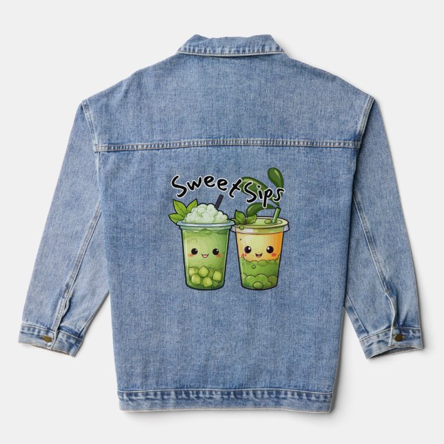 Veste En Jean Sweet Sips Kawaii Bubble Tea Duo (Verso)