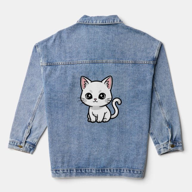 Veste En Jean Sweet White Kitten (Verso)