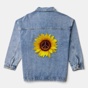 Veste En Jean Symbole de la paix tournesol signe anti-guerre Lov