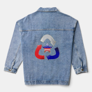 Veste En Jean Symbole de l'étoile américaine recyclée