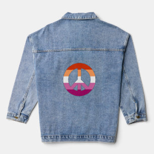 Veste En Jean Symbole de paix de la fierté lesbienne