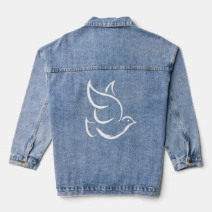 Veste En Jean Symbole DOVE PAIX signe blanc Christian Jésus oise