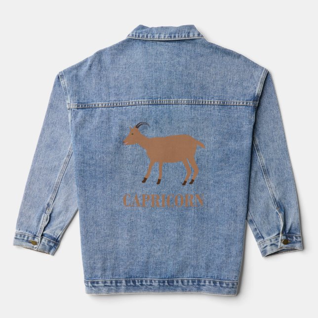 Veste En Jean Symbole étoile Capricorne Chèvre (Verso)