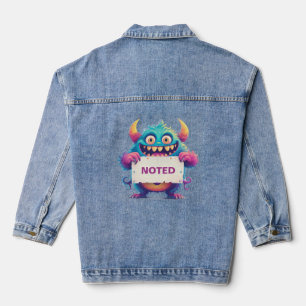Veste En Jean Symbole Noté Funny Monster