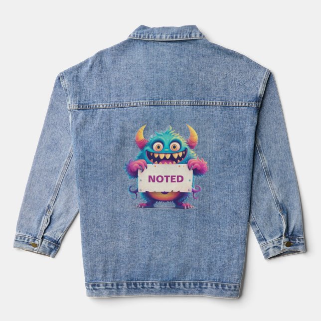 Veste En Jean Symbole Noté Funny Monster (Verso)