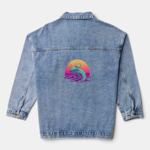 Veste En Jean Synthwave des crevettes 80s Rétrowave esthétique