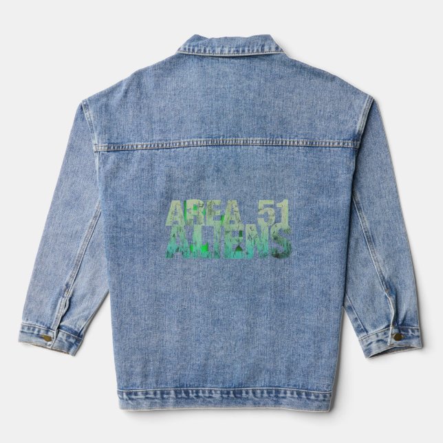 Veste En Jean T-shirt aliens de la zone 51 (Verso)