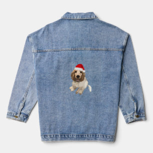 Veste En Jean T-shirt essentiel Cocker Spaniel de Noël (blanc)