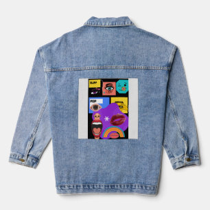 Veste En Jean T-shirt Explosion Pop Art Audacieuse Style Bande