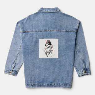 Veste En Jean T-shirt graphique à ligne artistique moderne et co