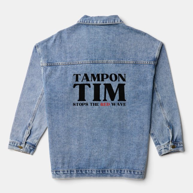Veste En Jean Tampon Tim Arrêtera Le Red Wave-Tim Walz 2024 (Verso)