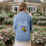Veste En Jean Tante à Bee Baby shower Mariage<br><div class="desc">Cette jolie veste en denim baby shower "Tante à Abee" pour la tante à être présente une abeille miel/bosse. Personnalisez-le selon vos besoins. Vous pouvez trouver des produits correspondants dans mon magasin.</div>