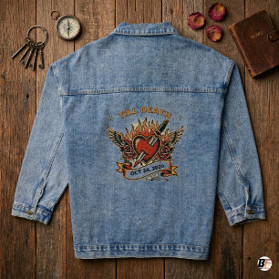 Veste En Jean Tatouage traditionnel personnalisé jusqu'à la mort
