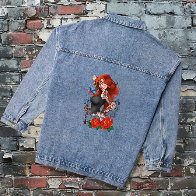 Veste En Jean Tatouages de femme rousse (Créateur téléchargé)