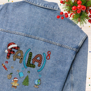 Veste En Jean Teacher Christmas Fa La La School Fun éducatif