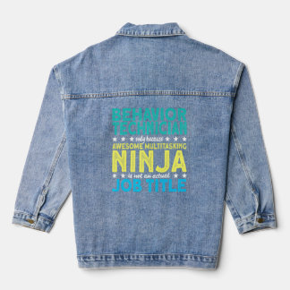 Veste En Jean Technicien comportemental Ninja Aba Thérapiste