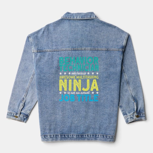 Veste En Jean Technicien comportemental Ninja Aba Thérapiste (Verso)