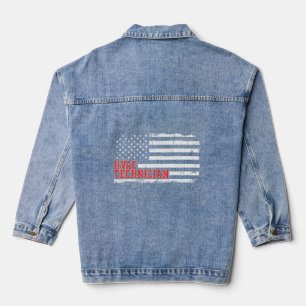 Veste En Jean Technicien Hvac Us American Flag Hvac Tech