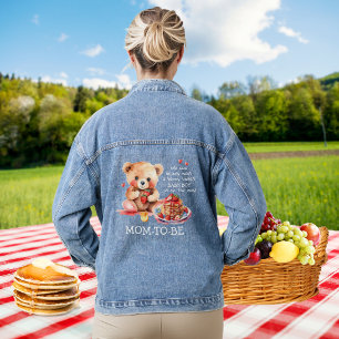 Veste En Jean Teddy Bear Fraise Pancake Brunch Maman-To-Be