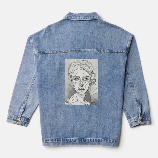 Veste En Jean "Tee féministe futuriste" (Verso)