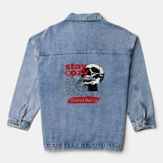 Veste En Jean Tee-shirt graphique à manches longues pour femmes  (Verso)