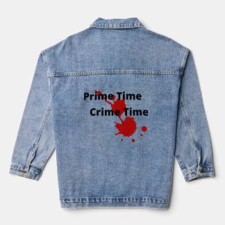 Veste En Jean Temps de crime de premier temps V-Cou
