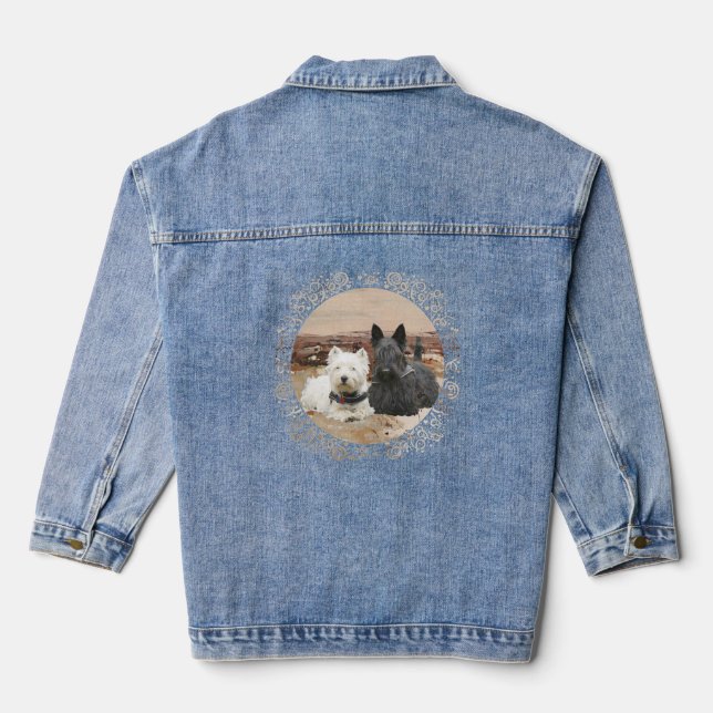 Veste En Jean Térrier écossais avec Westie (Verso)