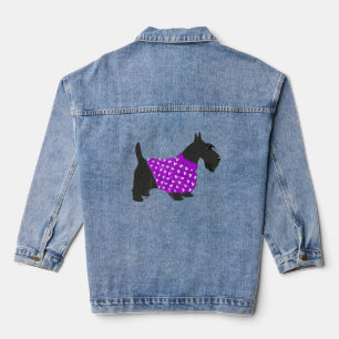 Veste En Jean Térrier Écossais dans un Chandail Chaud