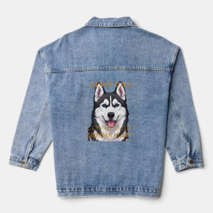 Veste En Jean Territoire du Connecticut Chien Husky de Sibérie